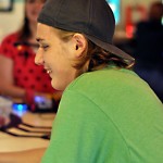 Lab student in class.