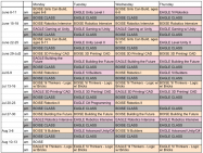 Summer Camp Master Schedule